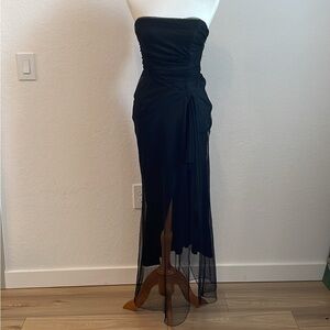 Scene Black Strapless Mesh Dress Size 8